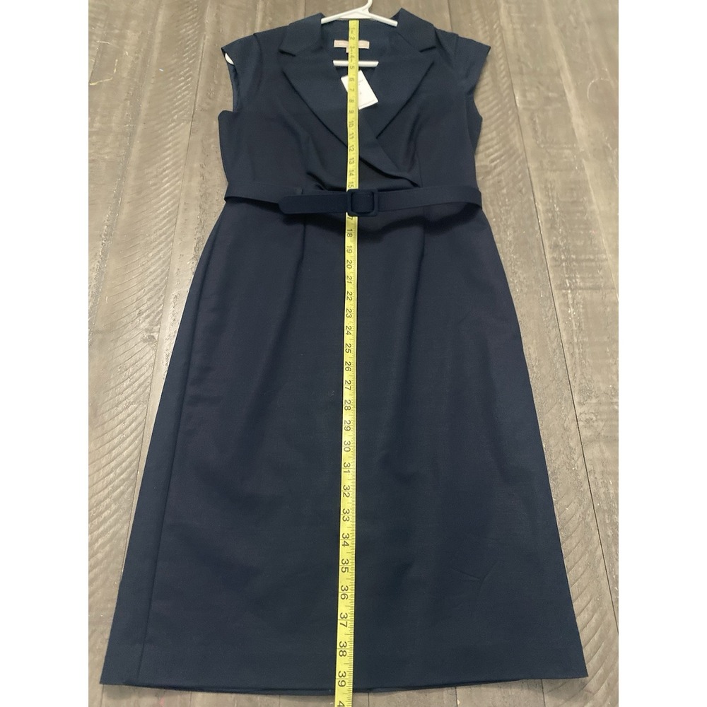 NWT Banana Republic Womens Blue Sleeveless Midi Dress sz 10 Belt Business - Picture 6 of 16